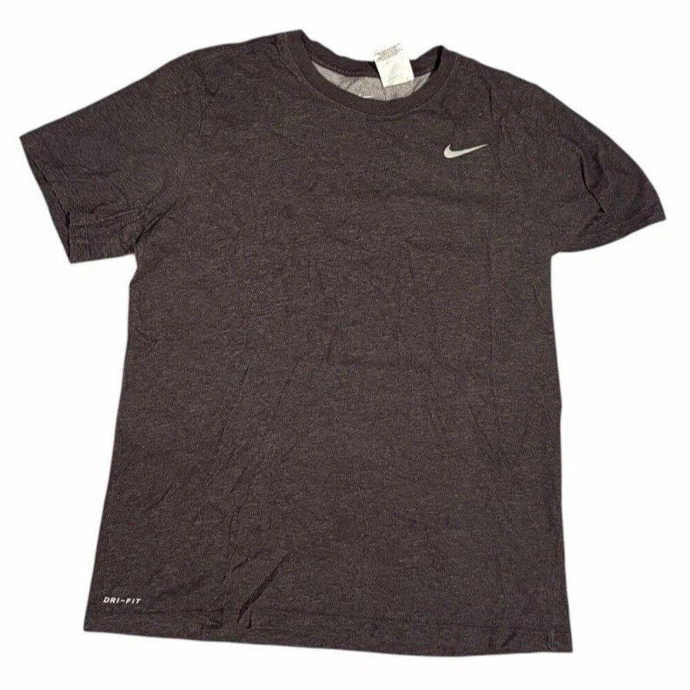 Nike Dri-Fit Small Swoosh Tee Shirt Gray Size Large Short Sleeve